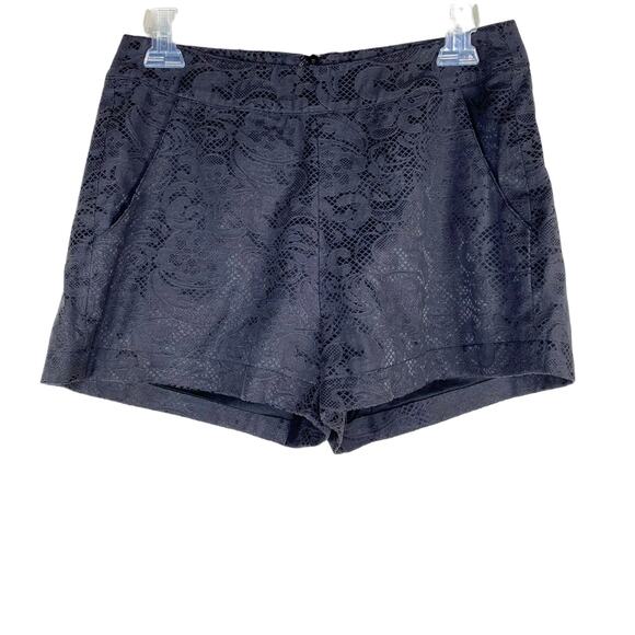 Very J Black Satin Lace Embossed Shorts Medium - Picture 1 of 10